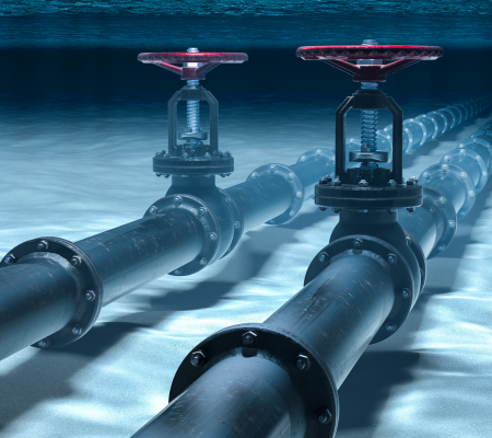 Subsea pipes under ocean